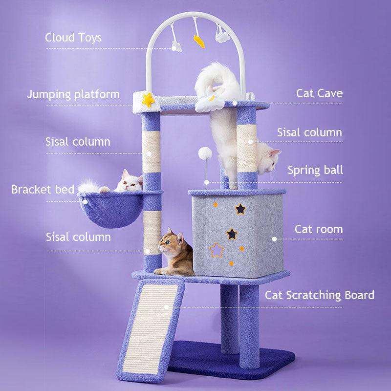 Luxury Large Cat Tree 4 Style All-in-one Cat Climbing Frame