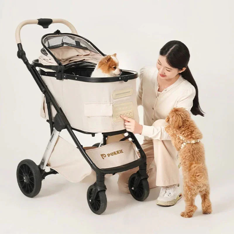 dog stroller carrier Luxury Large Smart Pet Stroller Carrier with Wheels