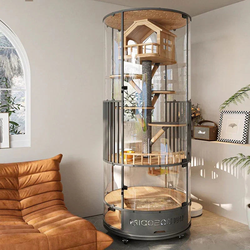 Luxury Panoramic Treehouse Glass Cat Villa - MEWCATS