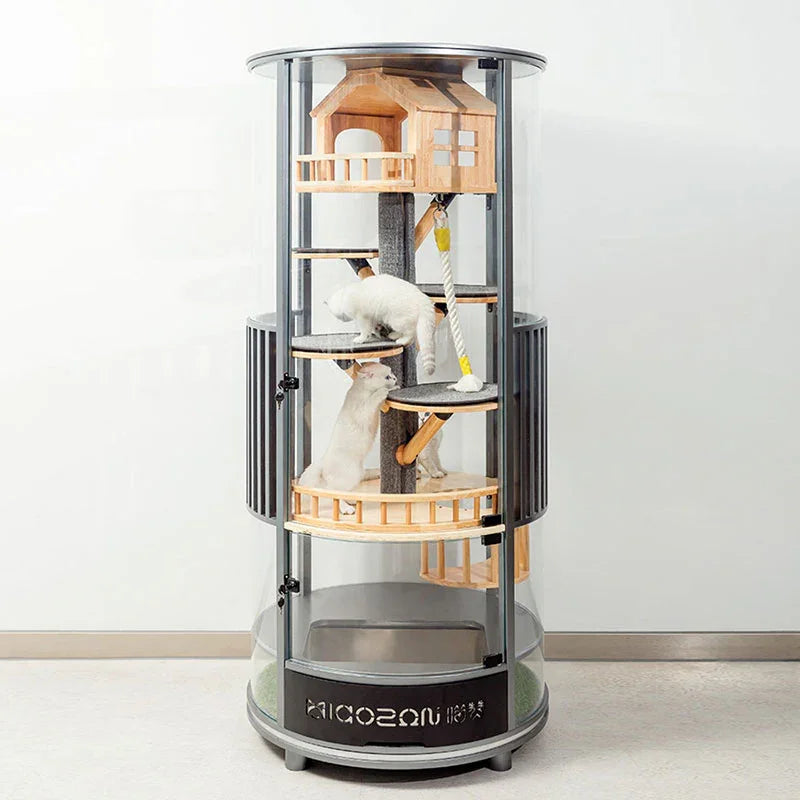 Luxury Panoramic Treehouse Glass Cat Villa - MEWCATS
