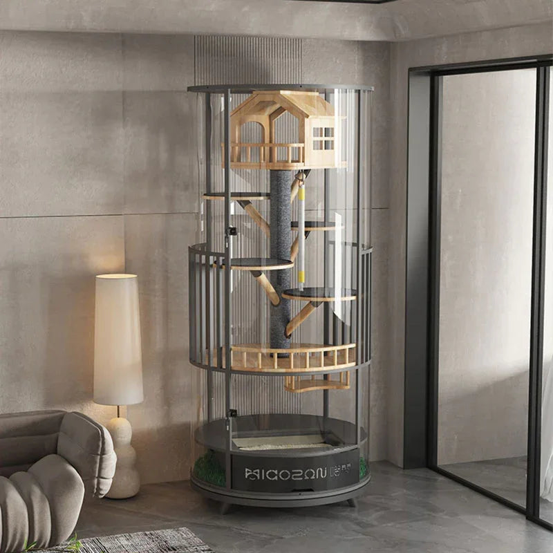 Luxury Panoramic Treehouse Glass Cat Villa - MEWCATS