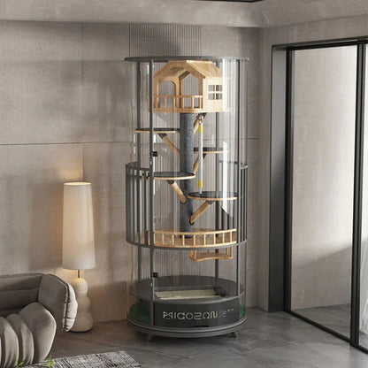 Luxury Panoramic Treehouse Glass Cat Villa - MEWCATS