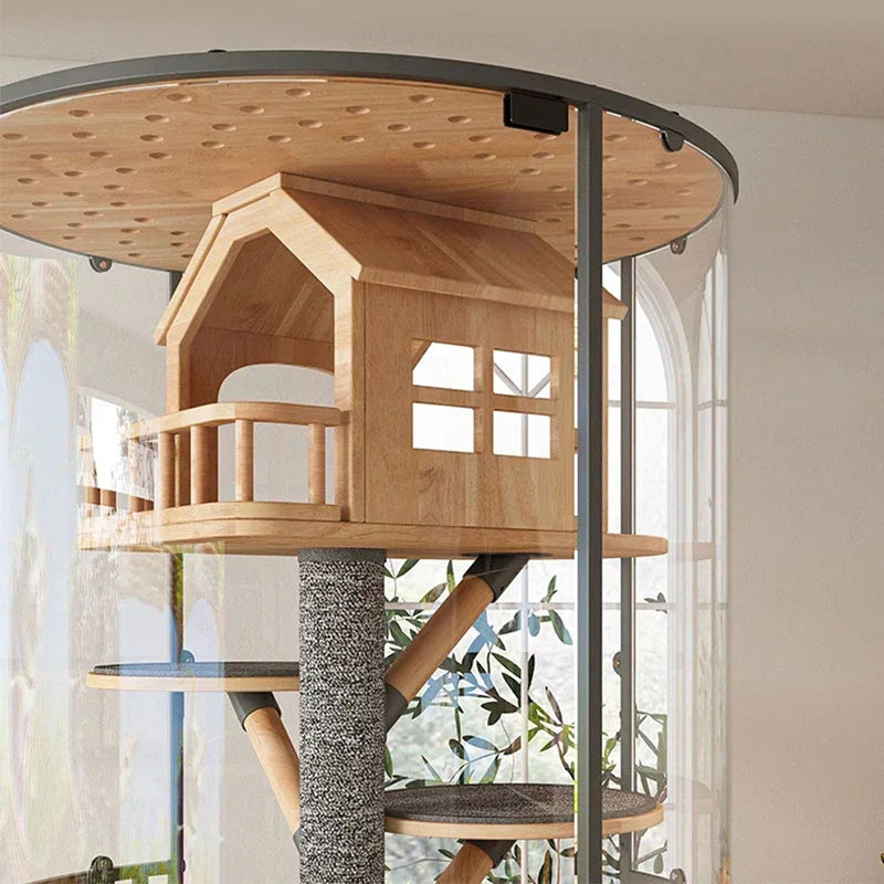 Luxury Panoramic Treehouse Glass Cat Villa - MEWCATS