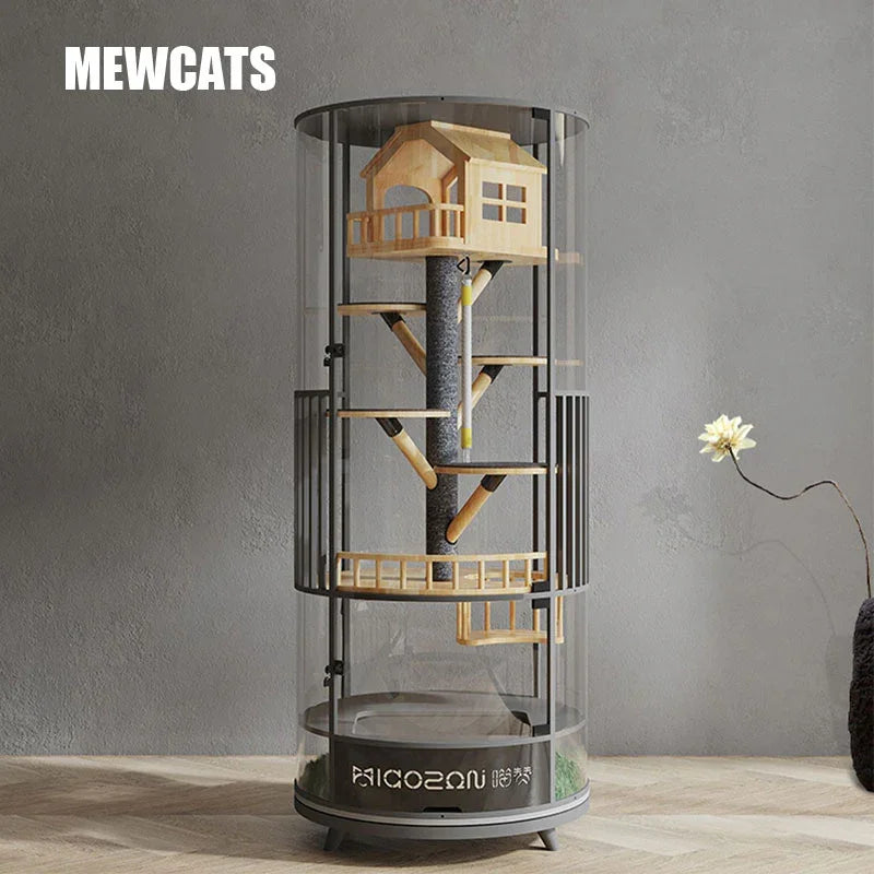 Luxury Panoramic Treehouse Glass Cat Villa - MEWCATS
