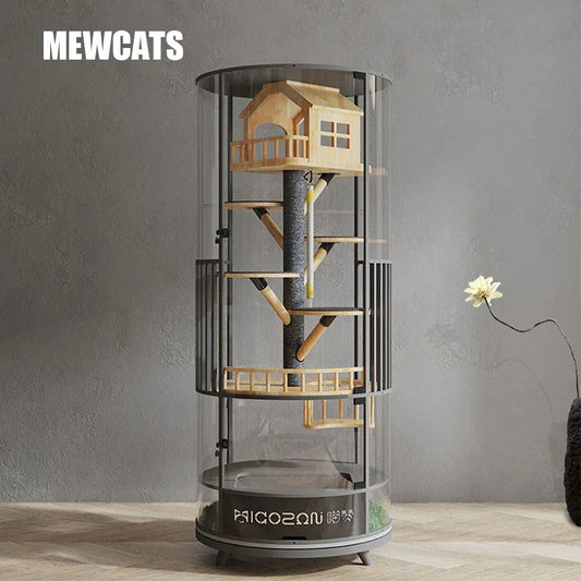 Luxury Panoramic Treehouse Glass Cat Villa - MEWCATS