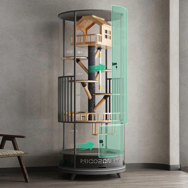 Luxury Panoramic Treehouse Glass Cat Villa - MEWCATS