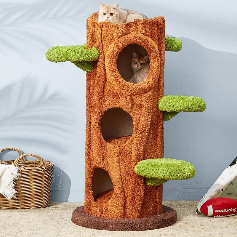 Luxury Simulation Solid Wood Sisal Bed for Multiple Cat Tree 