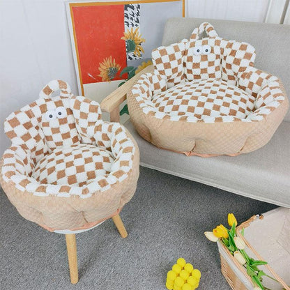 Macaron Round Cat Bed 3 Color Sofa Couch