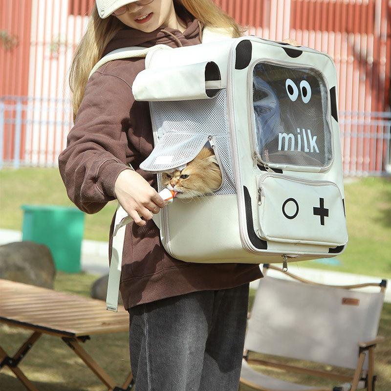 Milk Cat Carrier Bag Foldable Hiking Backpack