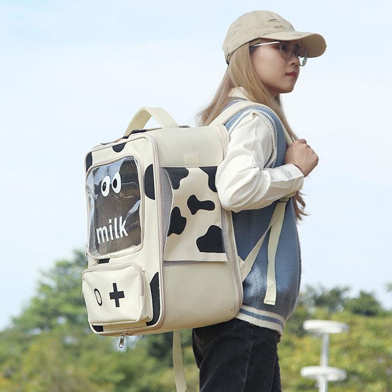 Milk Cat Carrier Bag Foldable Hiking Backpack