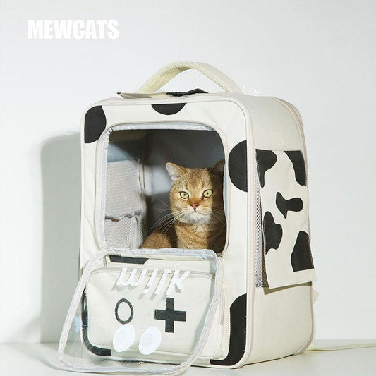 Milk Cat Carrier Bag Foldable Hiking Backpack - MEWCATS