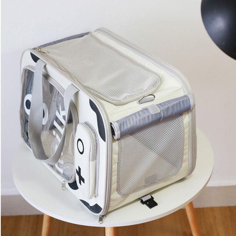 Cat Carrier Bag With Wheels Trolley Box Large Capacity Crossbody Pet Handbag