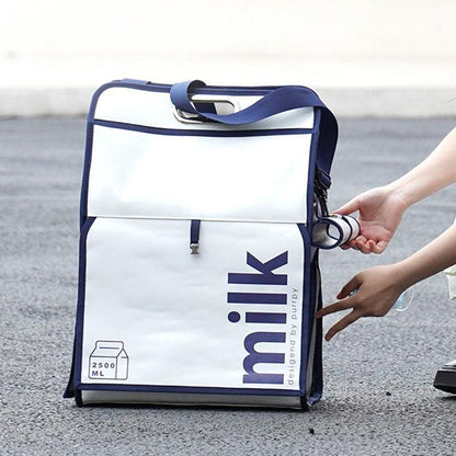 Milk Print Luxury Cat Carrier Backpack Travel Tote Blue Pet Handbag Bag