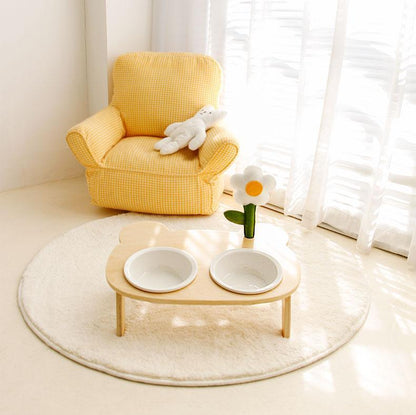 Mini Cat Armchair Sofas Fluffy Soft Yellow Pet Bed Couch Kitten Nest