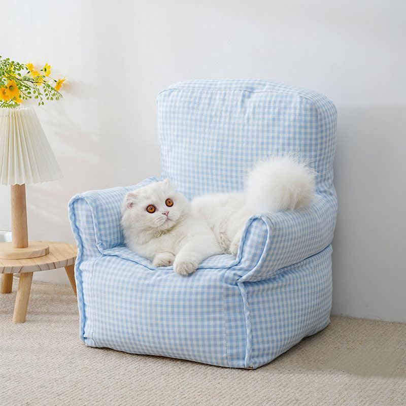 Mini Cat Armchair Sofas Fluffy 4 Color Bed Couch (1)