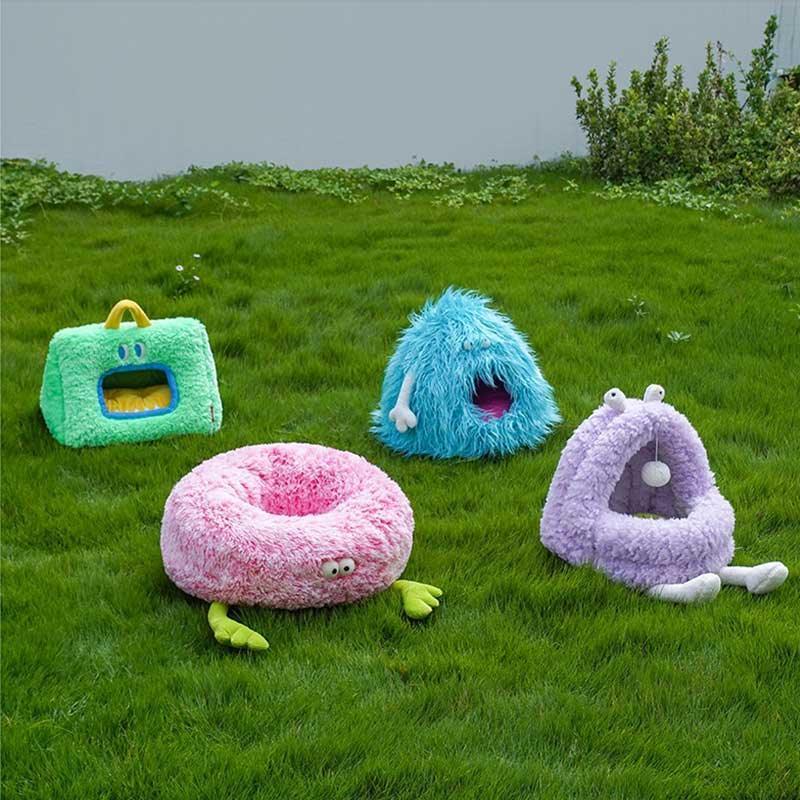 Monsters Family Cat Bed 3 Colors Removable Cat Tent