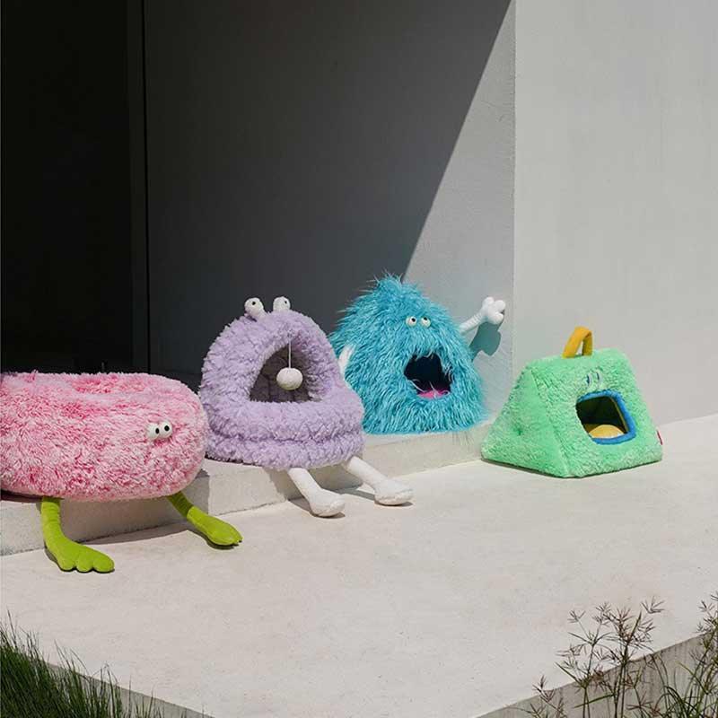 Monsters Family Cat Bed 3 Colors Removable Cat Tent