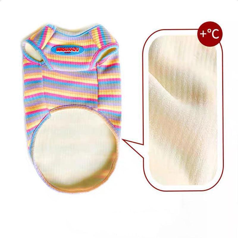 Mrduanju Rainbow Cat Vest Warm Pet Clothes - MEWCATS