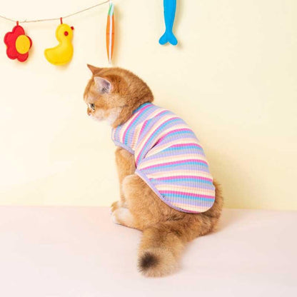 Mrduanju Rainbow Cat Vest Pet Clothes - MEWCATS