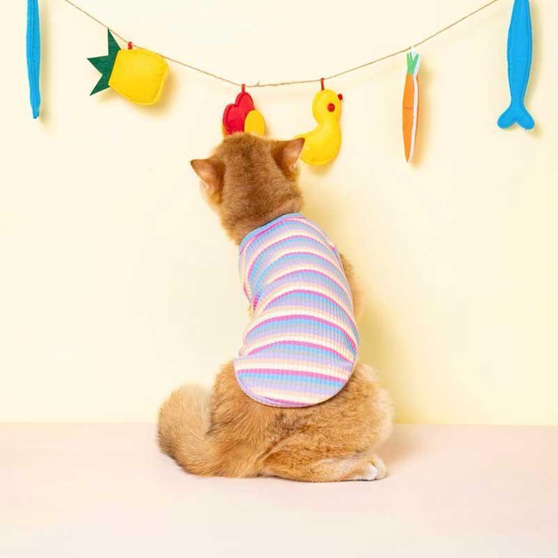 Mrduanju Rainbow Cat Vest Pet Clothes - MEWCATS