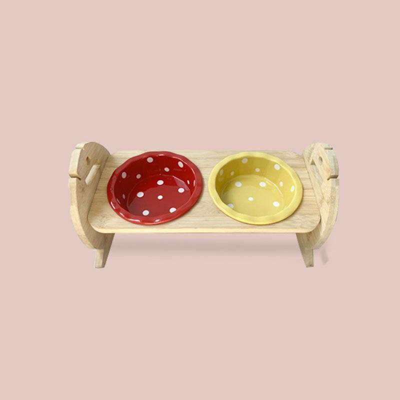 Multi Cat Feeder Adjustable Cat Food Water Bowl