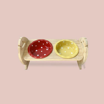 Multi Cat Feeder Adjustable Cat Food Water Bowl