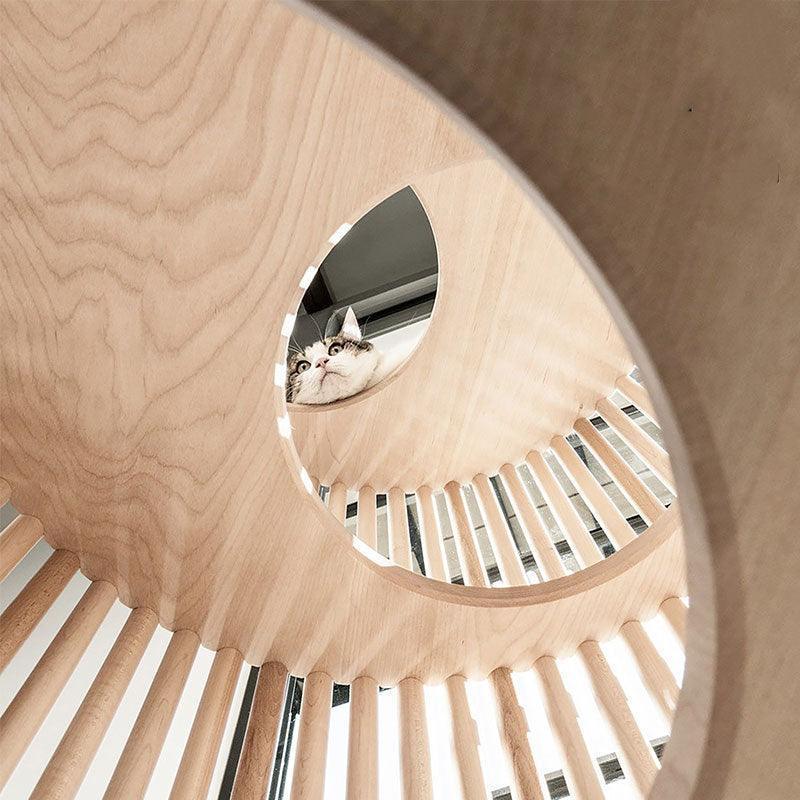 Multi-layer Solid Wood Ring Cat Climbing Tower
