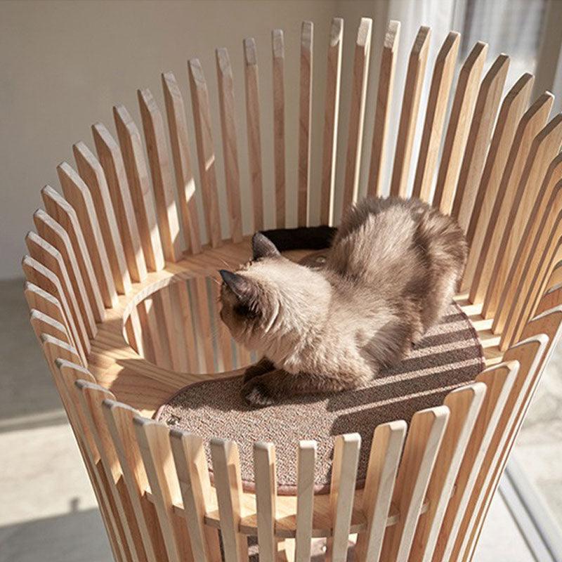 Multi-layer Solid Wood Ring Cat Climbing Tower