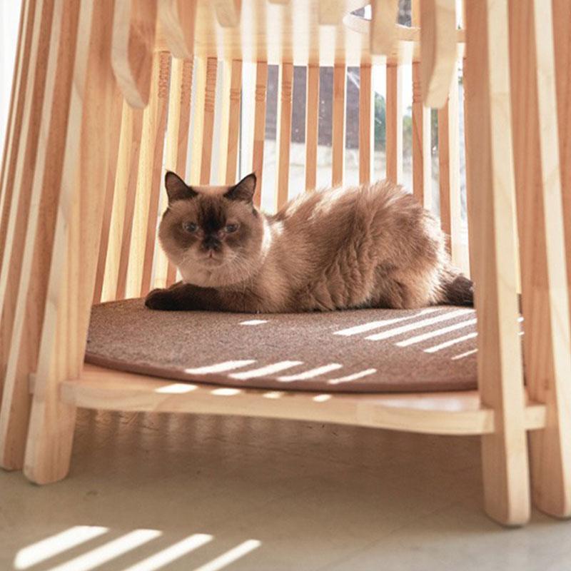 Multi-layer Solid Wood Ring Cat Climbing Tower