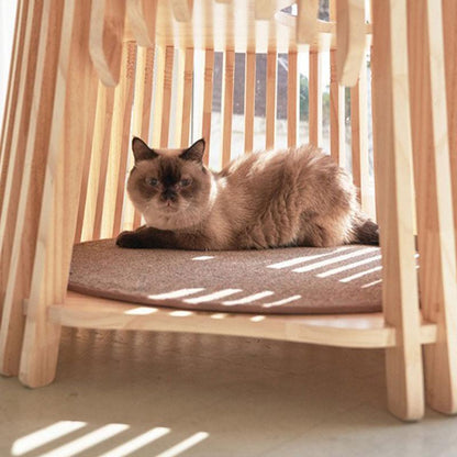Multi-layer Solid Wood Ring Cat Climbing Tower