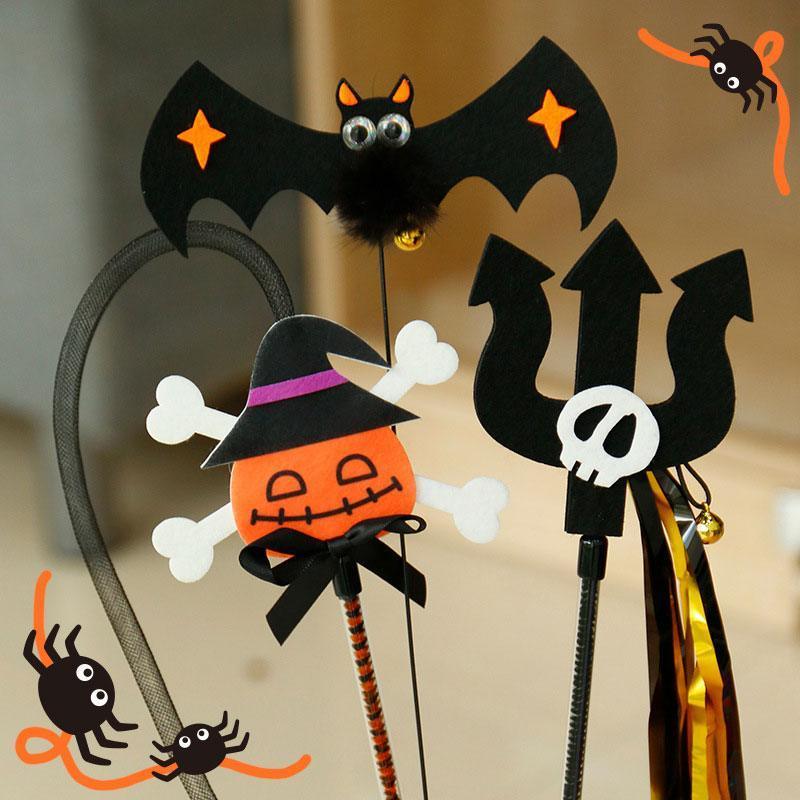 New Cat Stick With Bell 3 style Halloween Toys (1)