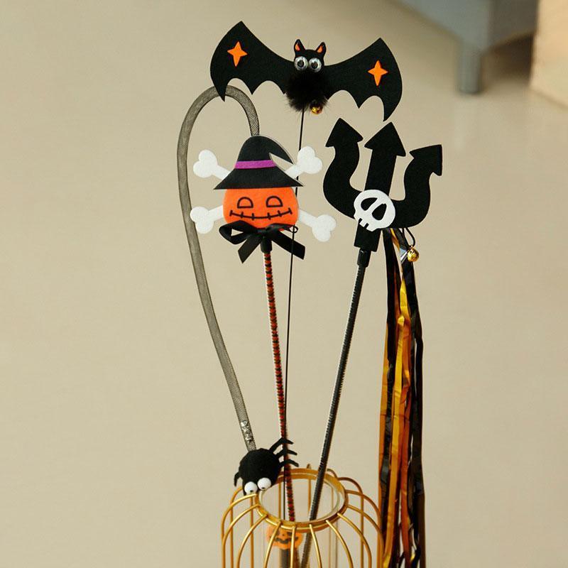 New Cat Stick With Bell 3 style Halloween Toys (1)