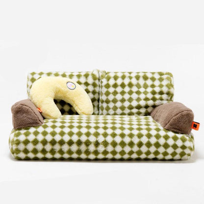 New Large Retro Diamond Grid Cat Bed Couch Sofa - MEWCATS