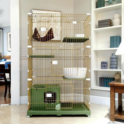 Nwforest Cat Cage Green 2 Size Pet House - MEWCATS