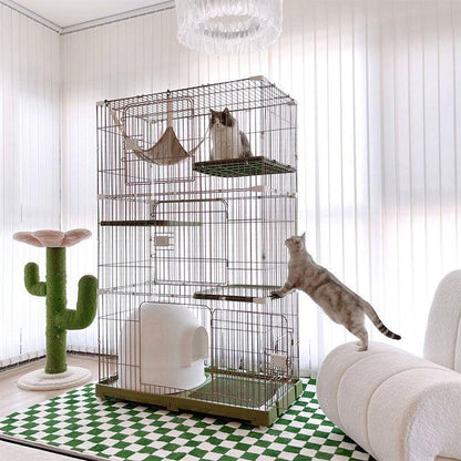 Nwforest Cat Cage Green 2 Size Pet House - MEWCATS