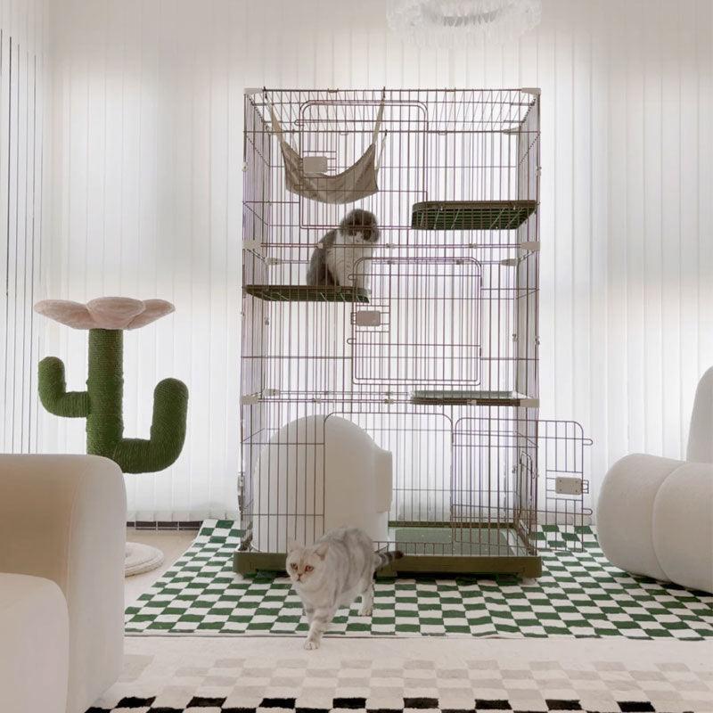 Nwforest Cat Cage Green 2 Size Pet House - MEWCATS