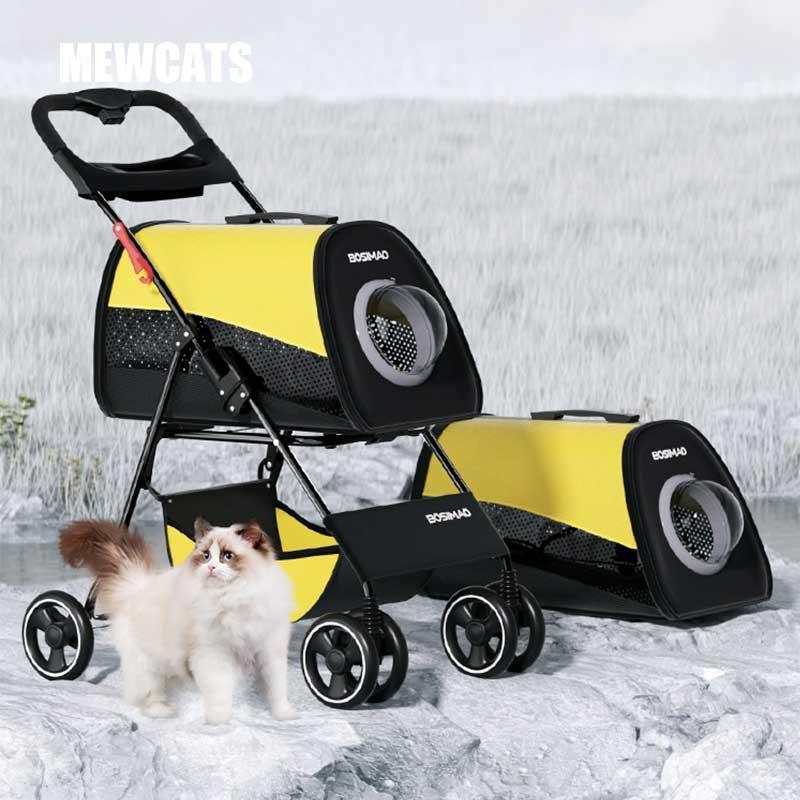 Outdoor Lightweight Cat Stroller 3 Color Carrier on Wheels