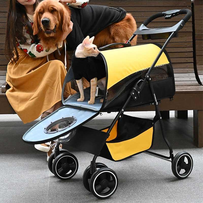 Outdoor Lightweight Cat Stroller 3 Color Carrier on Wheels
