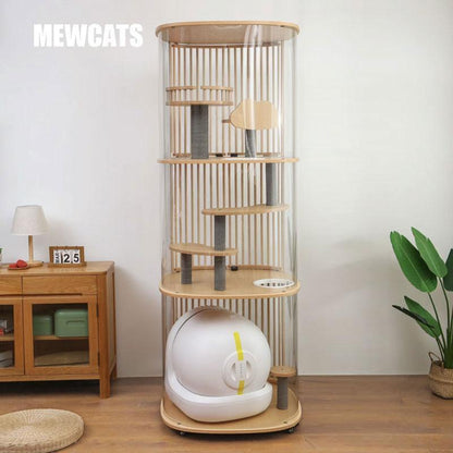 Panoramic Transparent Acrylic Cat Condo Villa