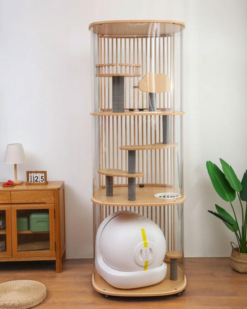 Panoramic Transparent Acrylic Cat Condo Villa