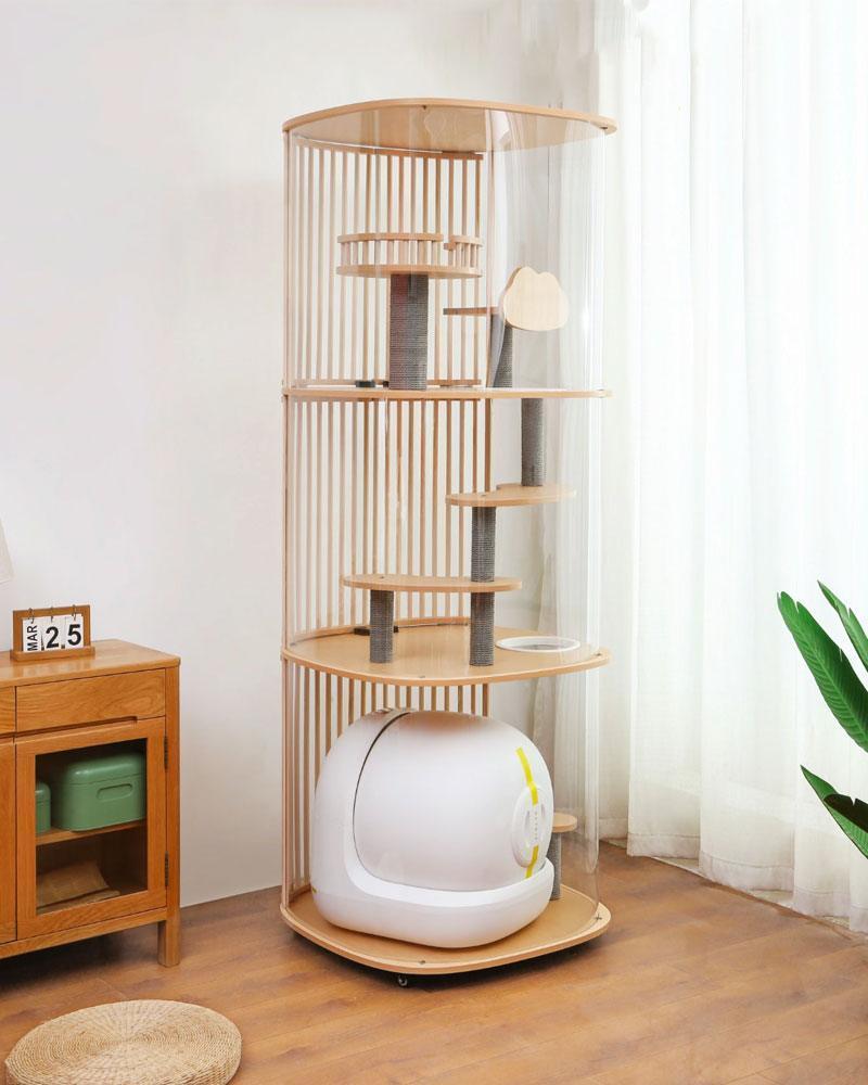 Panoramic Transparent Acrylic Cat Condo Villa