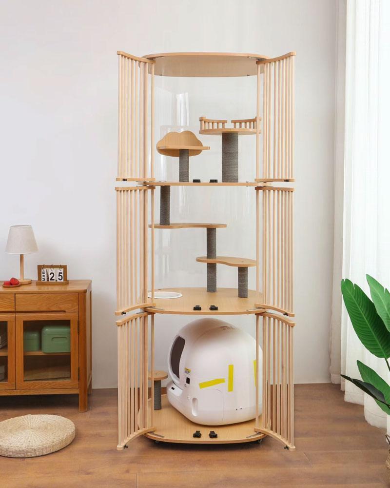 Panoramic Transparent Acrylic Cat Condo Villa