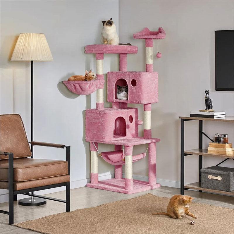 Pink Castle Cat Climbing Frame Tower 3 Style Kitty Tree (1)