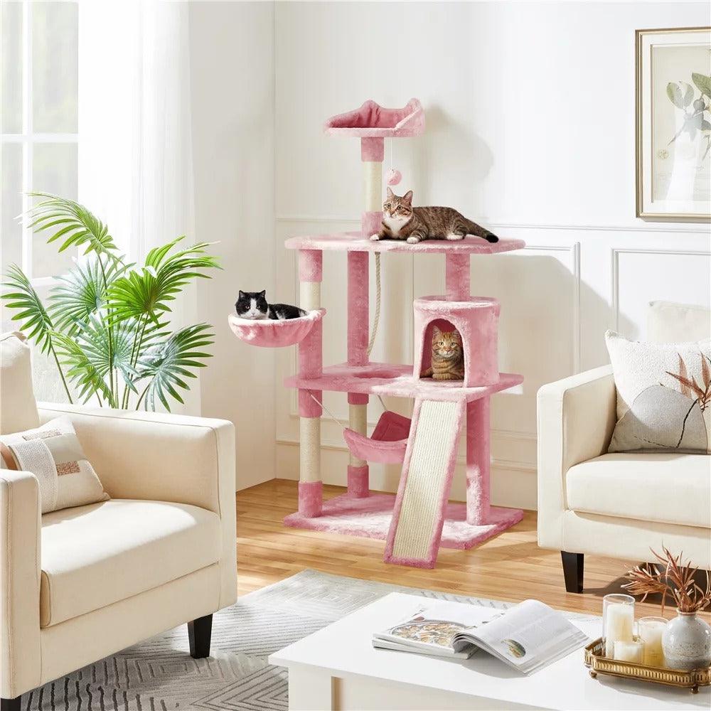 Pink Castle Cat Climbing Frame Tower 3 Style Kitty Tree (1)1