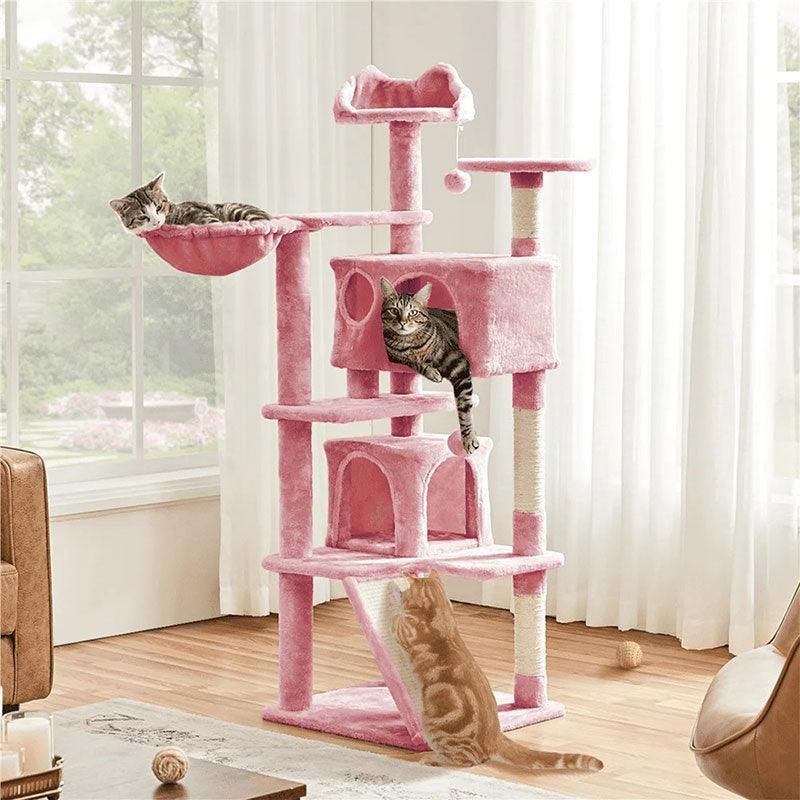 Pink Castle Cat Climbing Frame Tower 3 Style Kitty Tree