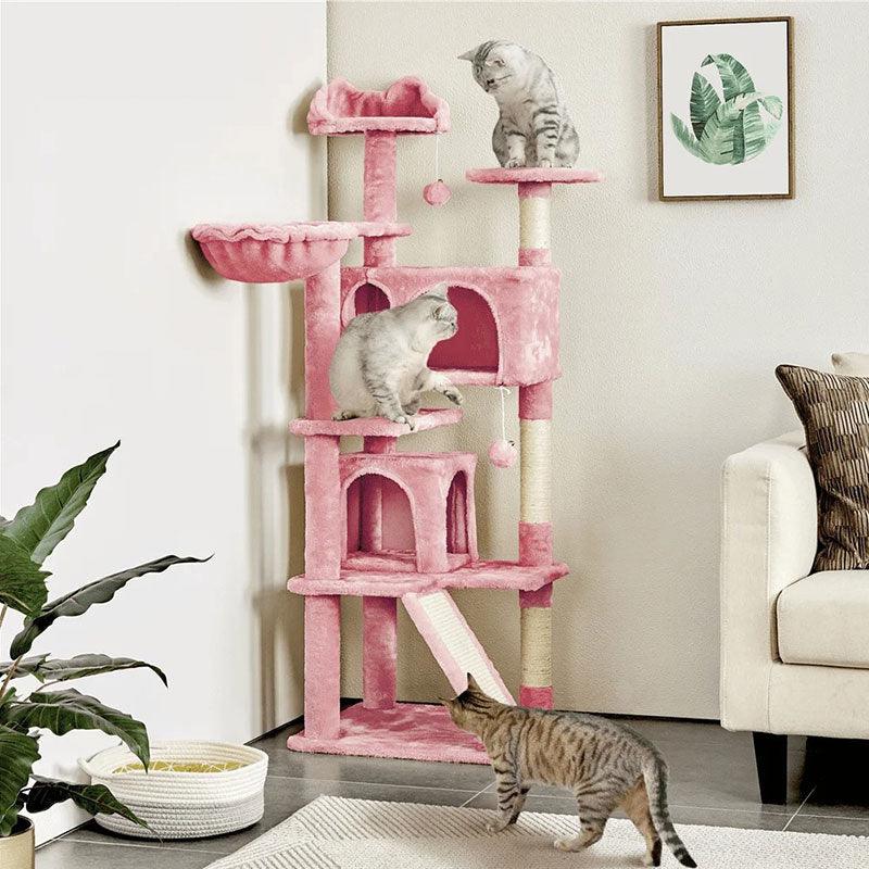 Pink Castle Cat Climbing Frame Tower 3 Style Kitty Tree