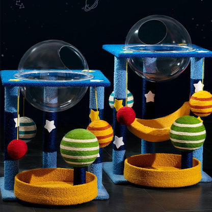 Cute Cat Climbing Tower Frame Tree Sisal Rope and Interactive Balls
