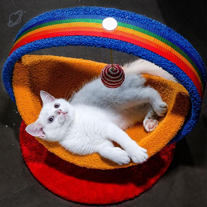 Cute Cat Climbing Tower Frame Tree Sisal Rope and Interactive Balls
