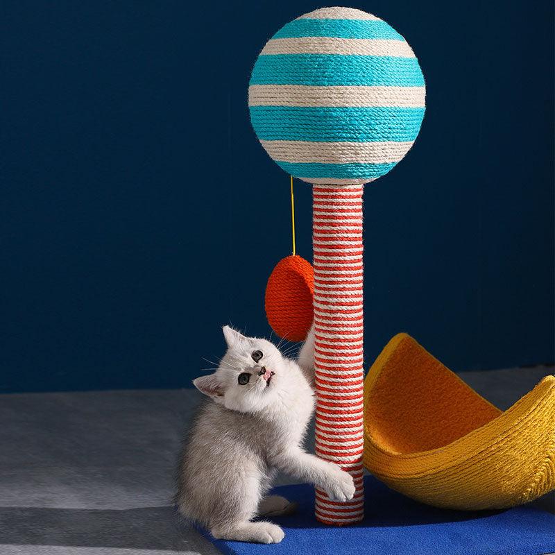 Cute Cat Climbing Tower Frame Tree Sisal Rope and Interactive Balls