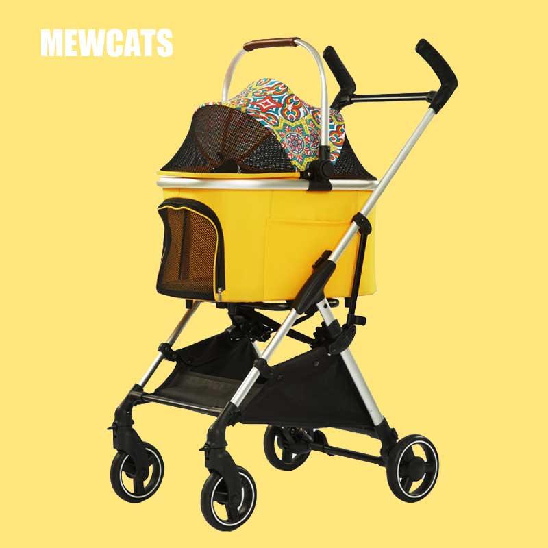 Portable Cat Carrying Stroller 2 Style Rolling Handbag